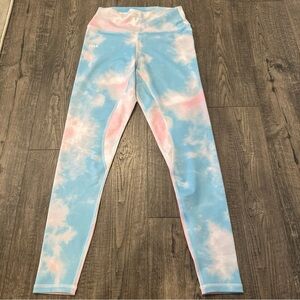 Stax Medium Leggings Tie Dye Cotton Candy Pink Blue Yoga